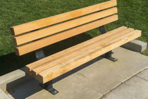 Wooden Bench With Back